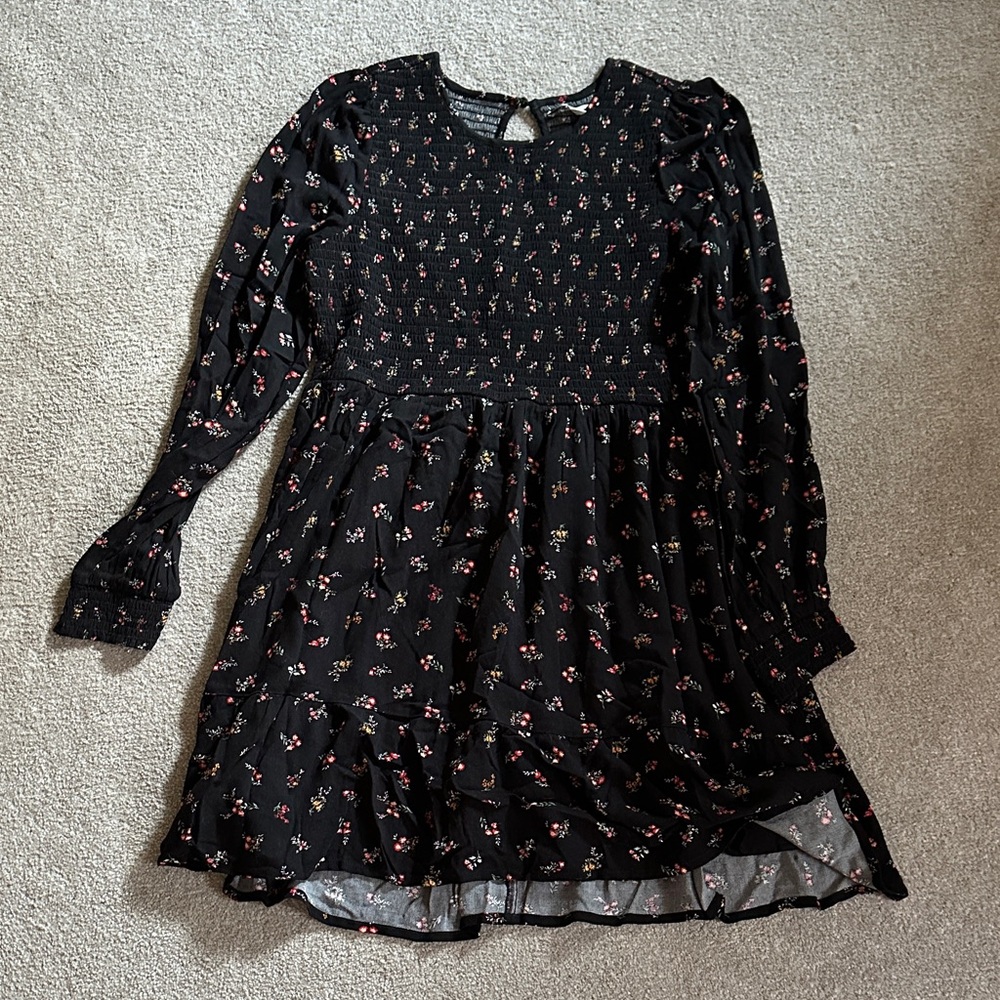 Floral Black Dress